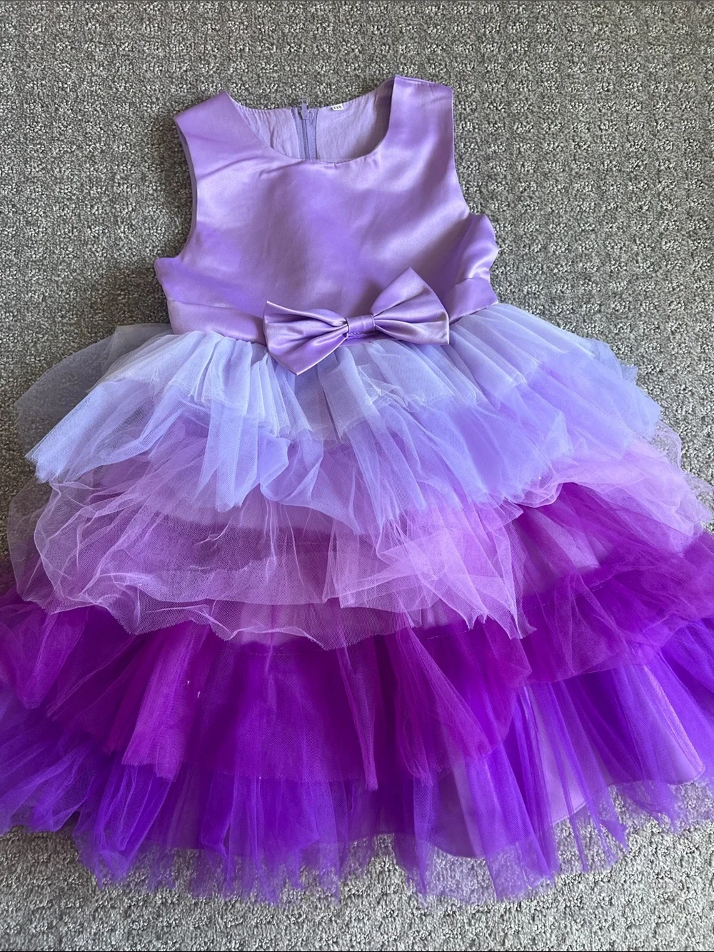 Lavender & Purple Tulle Tiered Dress with Bow size 5/6 (120)